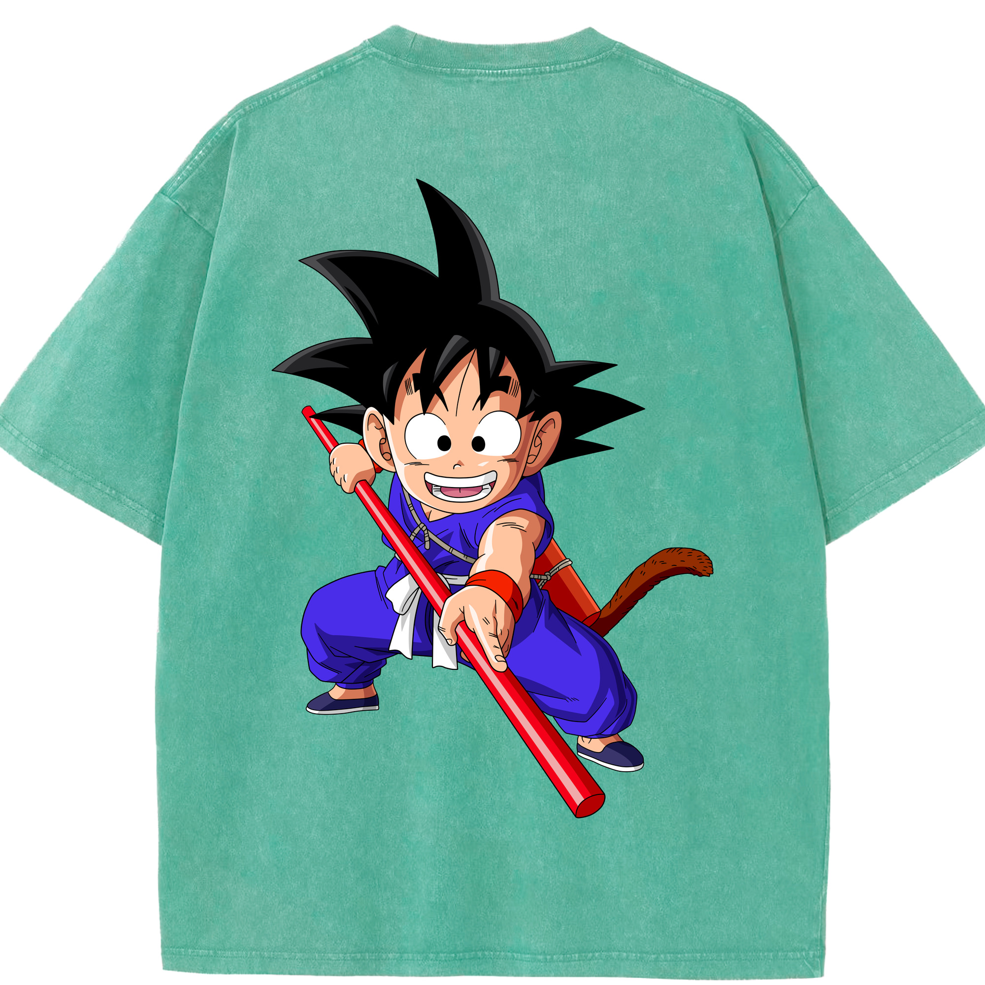 （画像用） ドラゴンボール 孫悟空（そん ごくう）Son Goku カカロット DRAGON BALL Kakarotto 綿100% ヴィンテージ風 半袖Tシャツ（背面プリント）